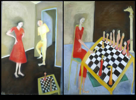 Checkmate Pastel Diptych